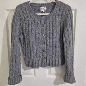 Pink Republic Gray Cable Knit Cardigan